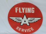 1940's Flying A Porcelain Double Sided Gasoline Si
