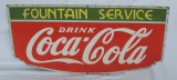 1933 Coca Cola Fountain Service Porcelain Sign