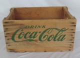 Coca Cola Green Lettered Wooden Crate