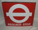 English Porcelain Bus Stop Flange Sign