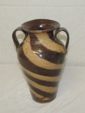 Brown Swirl Double Handled Ellington Vase