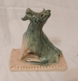 Vintage NC Handmade Pottery Goat Signed BH