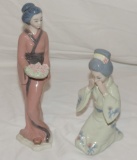 (2) Cascades Porcelain Oriental Lady Figurines