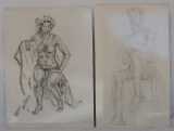Listed Artist Alyce Rothlein Nude Charcoal Pencil