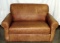 Light Brown Leather Sleeper/loveseat