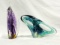 Lot Of 2 Murano Signed Art Glass Abstract Figurines
