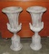 Pair Of Composition Stone Flower Urns With Bases