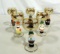 Set Of 6 Porcelain And Gold Decorated Crystal Wine Glasses