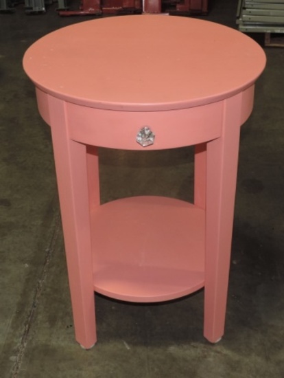 Pink 1 Drawer Round Stand
