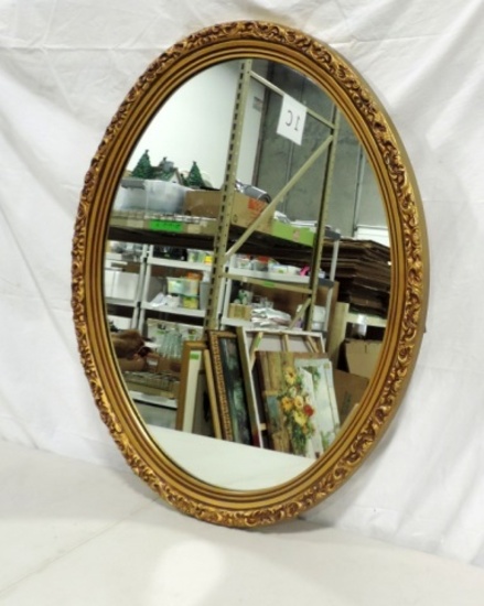 Oval Gold Acanthus Leaf Designed Mirror