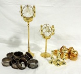 16 Napkin Holders And Mini Candlesticks