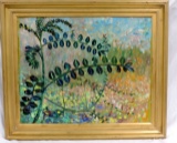 Original Oil On Canvas Floral Landscape