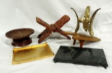 Collection Of Wood Stands And A Boot Jack
