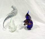 2 Murano Art Glass Figurines