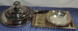 Tray Lot Silver-plate Serving Ware