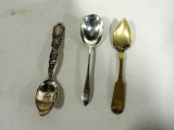 2 Sterling Spoons And One Coin Silver