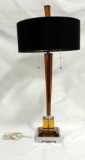 Amber Lucite Table Lamp