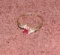 14 Karat Gold Diamond And Ruby Ring