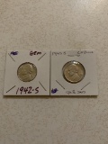 1942-s(gem) Nickel And 1945-s Nickel