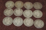 (12) Barber Half Dollars