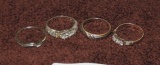(4)white Stone Sterling Rings