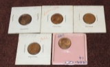 (5) 1909 Vdb 1 Cent Coins