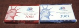 2001 Silver Proof Set And Regular Proof Set