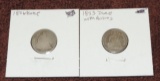 1853 And 1876 Seated Liberty Dimes