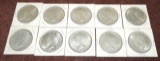 (10) 1923 Peace Silver Dollars