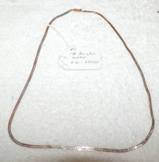 14 Kt. Gold Herringbone Necklace