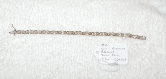 10 Kt. Gold and Diamonds Tennis Bracelet