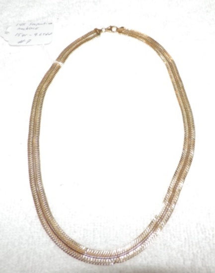 14 Kt. Gold Serpentine Necklace