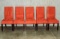 Set Of 5 Rust Cloth Covered Dining Chairs