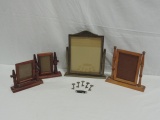Four Vintage Dresser Photo Frames, Skelton Keys And A Knife