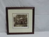Limited Edition Watercolor Etching Spanish Mission