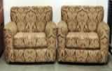 Pair Of Paisley Print Upholstered Arm Chairs