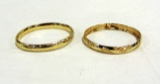 Two 14k Gold Bangle Bracelets