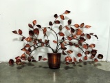 Copper Finished Metal Floral Wall Display