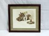 Signed By Artist Original Color Lithograph In Frame
