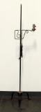Brass & Black Iron Colonial Style Pole Lamp