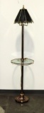Brass & Glass Pole Lamp Table
