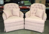 Pair Of Vintage Pink Upholstered Armchairs