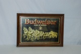 Budweiser Beer Advertising Mirror In Frame