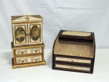 Dresser Gold Finished Jewelry Box & Man's Storage Box