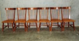 Set Of 6 Wood Dining Chairs