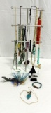 Necklace Rack With Costume Necklaces And Bracelets