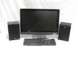 Dell Flat Screen Monitor, Keyboard & Pair Of Jvc Speakers