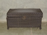 Black Wicker Style Lift Lid Chest