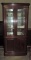 Traditional Mahogany Beveled Glass Front Corner Cabinet