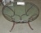 Glass & iron Round Side table